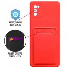 Capa para Samsung Galaxy A02s - Emborrachada Case Card Vermelha